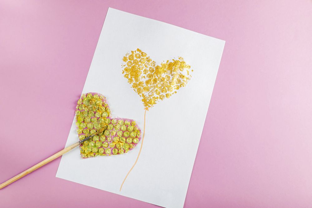 Bubble Wrap Greeting Card – Valentine’s Day Craft
