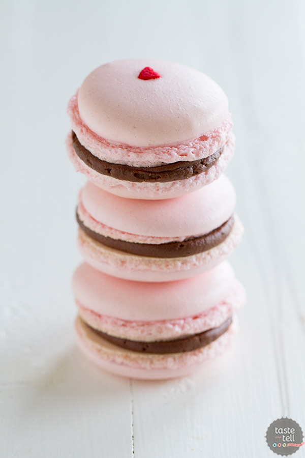 Chocolate Cherry French Macaroons - Valentine's Day Treat
