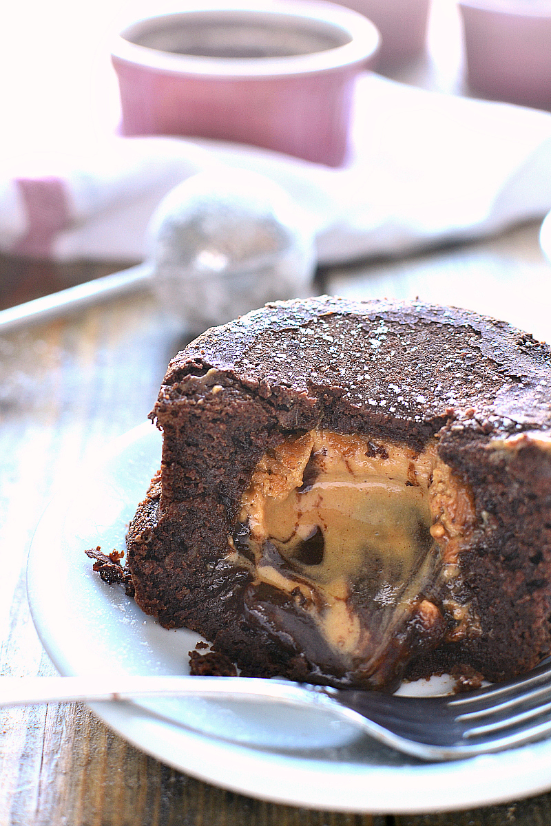 Chocolate Peanut Butter Lava Cakes - Valentine's Day Treats