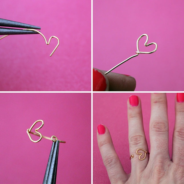Heart wire ring diy