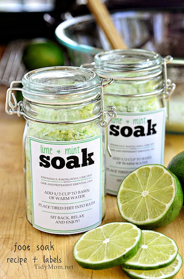 Lime and mint foot soak