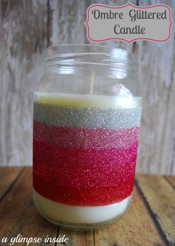 Ombre Glitter Candles - Valentine's Day Decorations