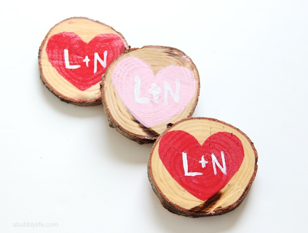 Painted Wooden Coasters - Valentine's Day Gifts