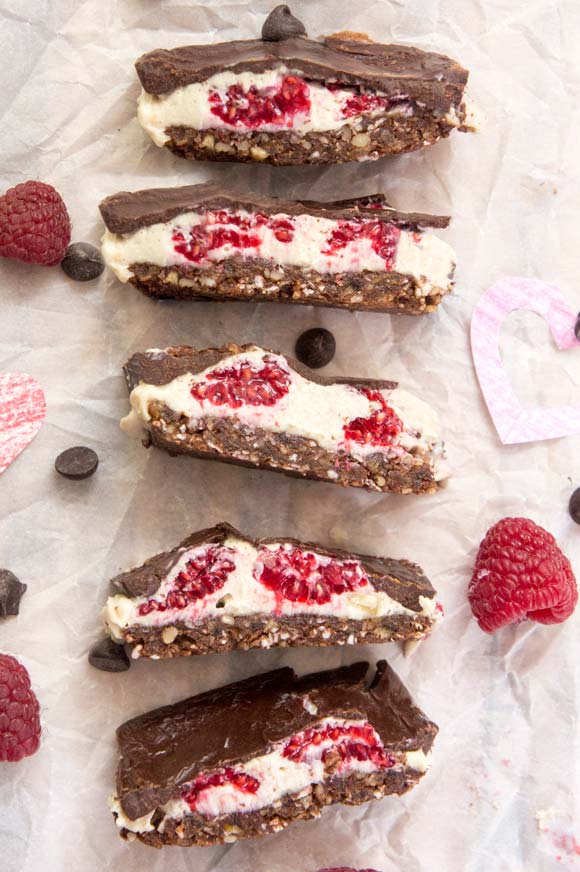 Paleo Raspberry Chocolate Cheesecake Bars - Valentine's Day Desserts