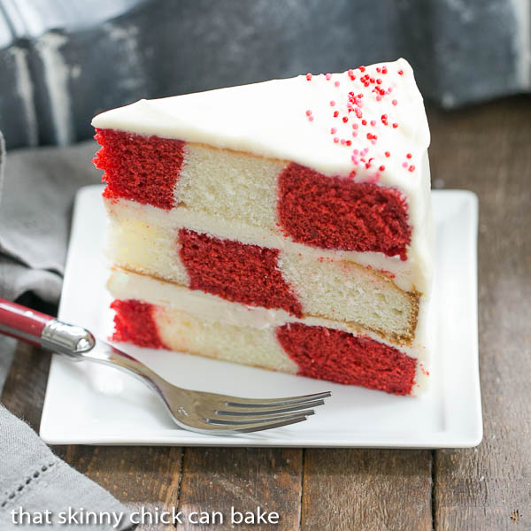Red velvet checkerboard cake