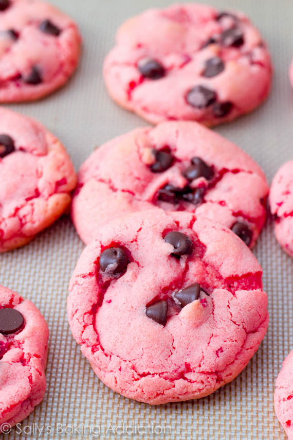 Strawberry Chocolate Chip Cookies - Valentine's Day Recipes