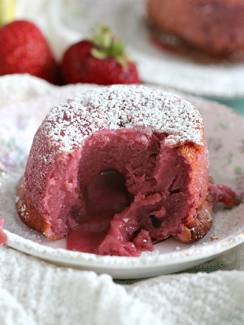 Strawberry lava cakes
