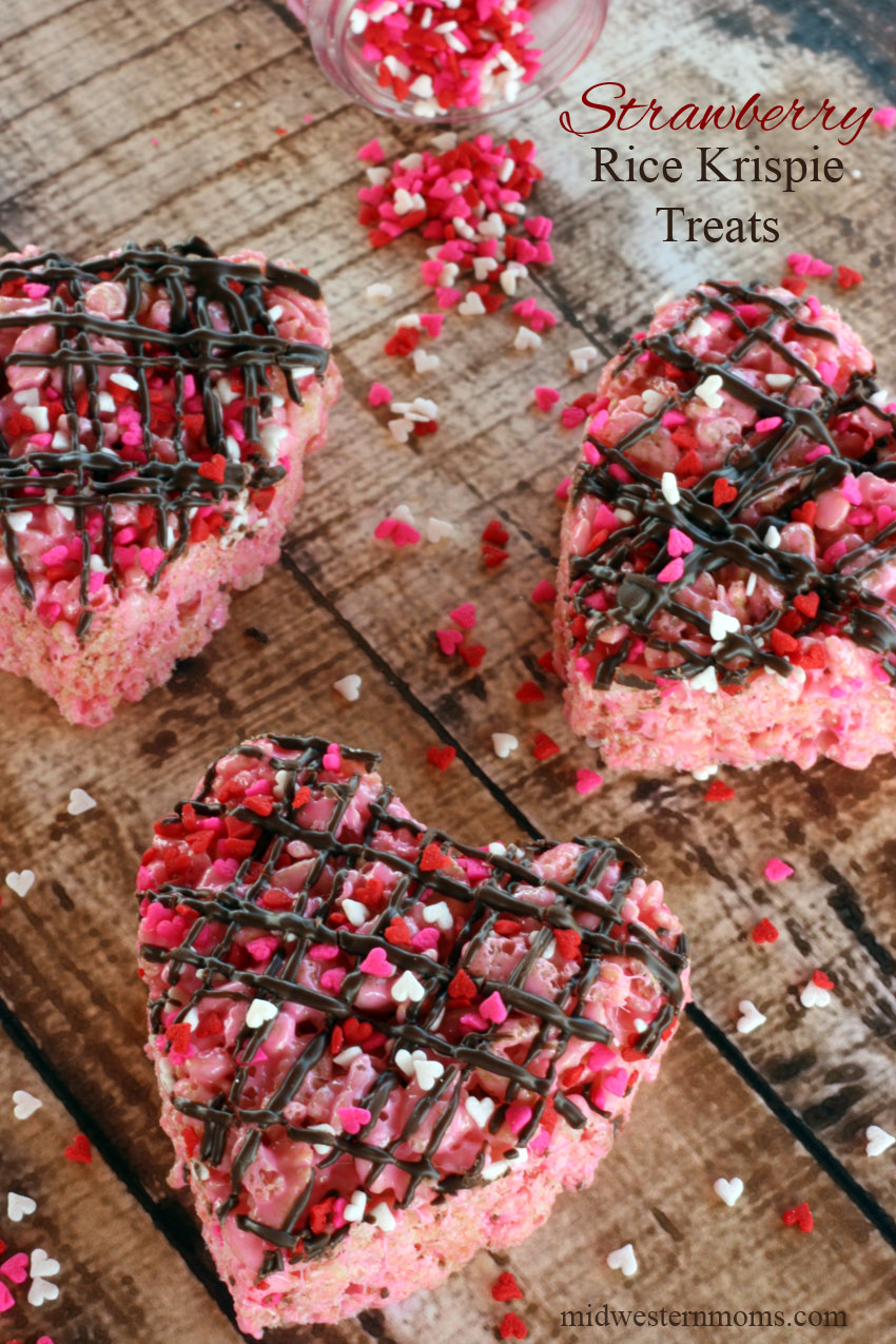 Strawberry Rice Krispies Treats - Valentine Treats