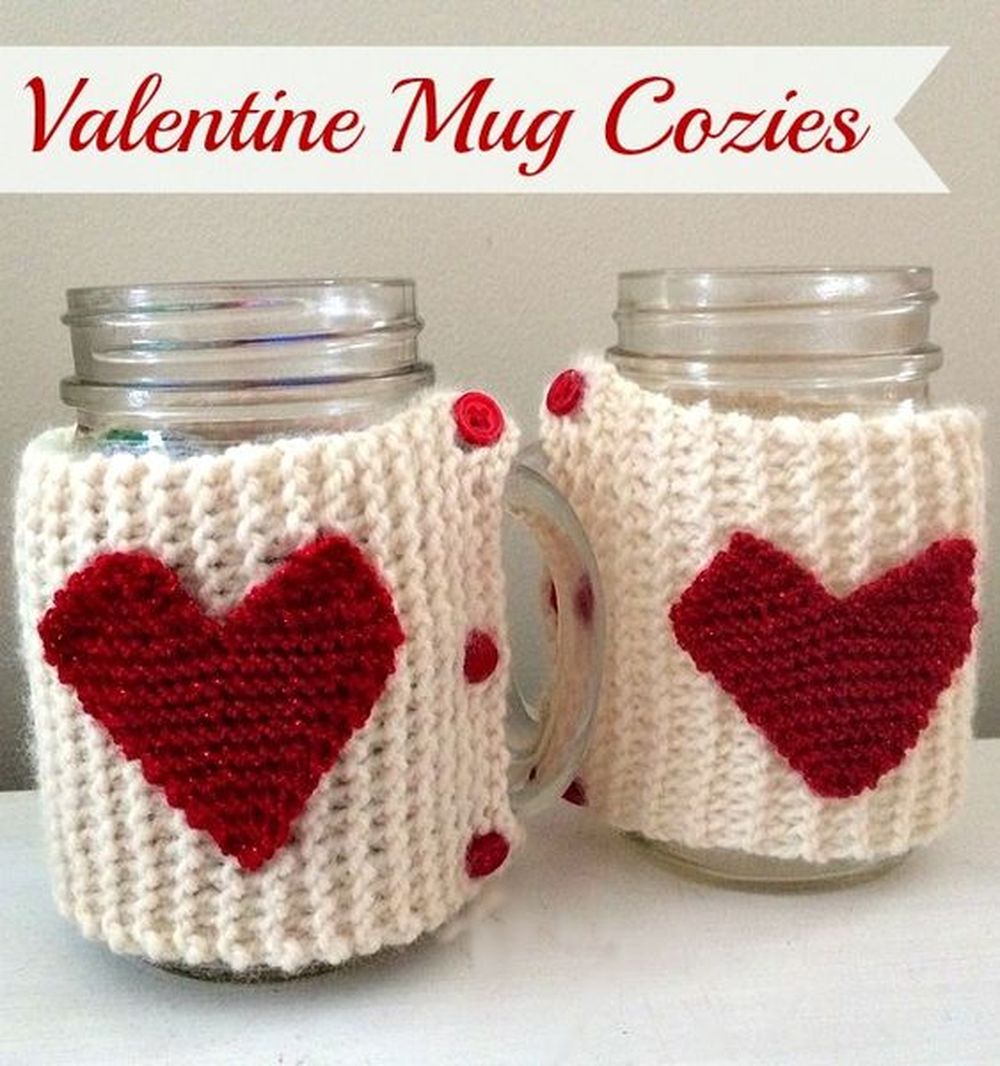 Valentine mug cozies valentine's day crafts for adults