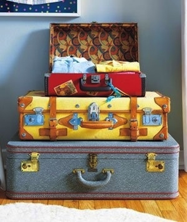 Vintage suitcase dress up storage