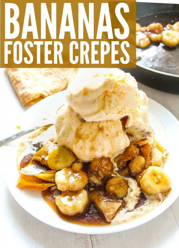 Bananas foster crepes