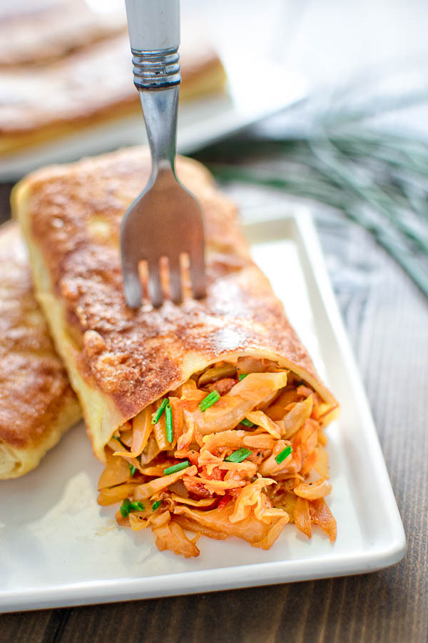 Cabbage stuffed crepes