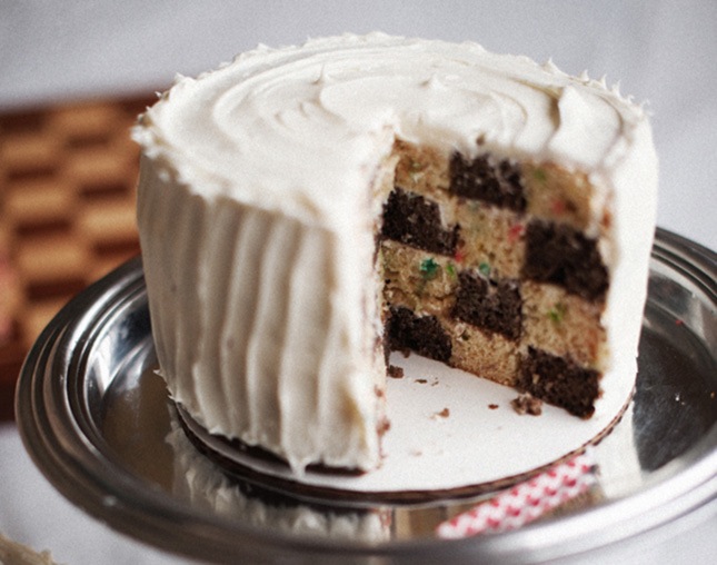 Checkerboard funfetti cake recipe