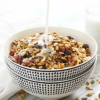Cropped homemade muesli cereal with milk jpg