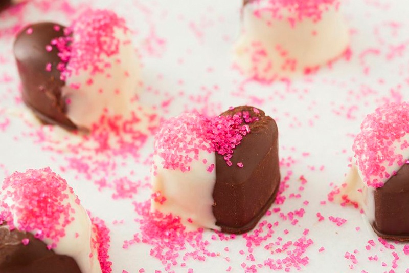Diy sprinkle chocolate hearts