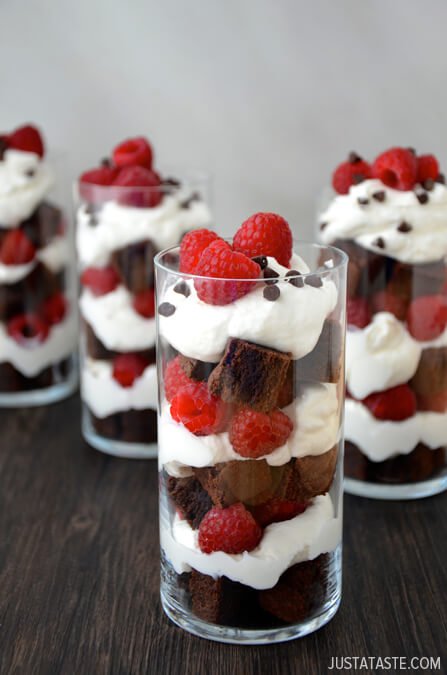 Fruit & Brownie Trifles - Valentine's Day Desserts