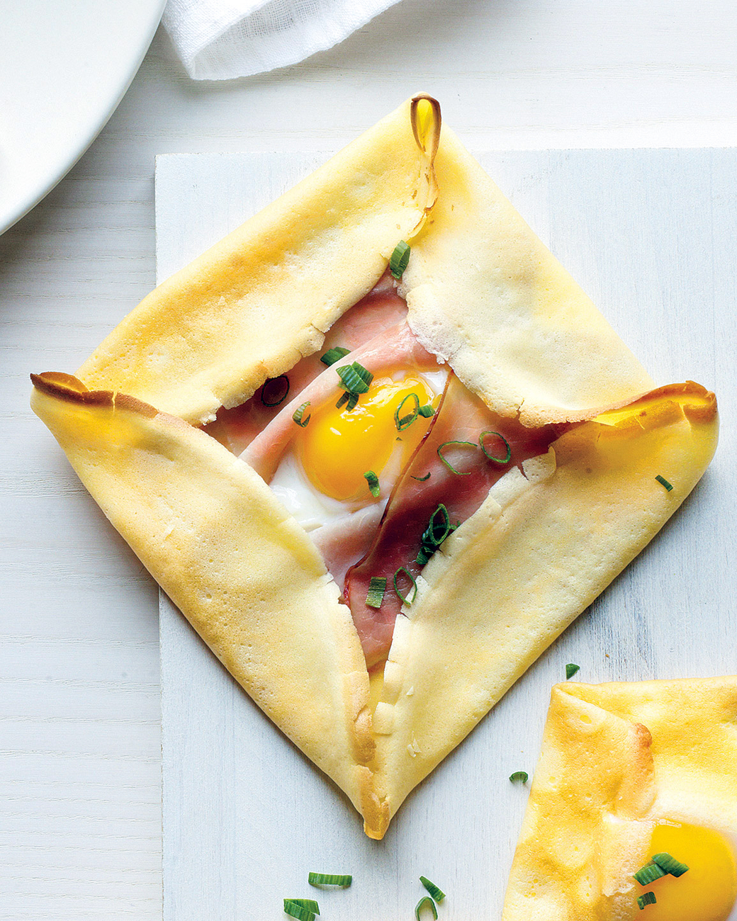 Ham and egg crepes
