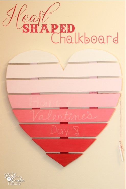 Heart shaped chalkboard