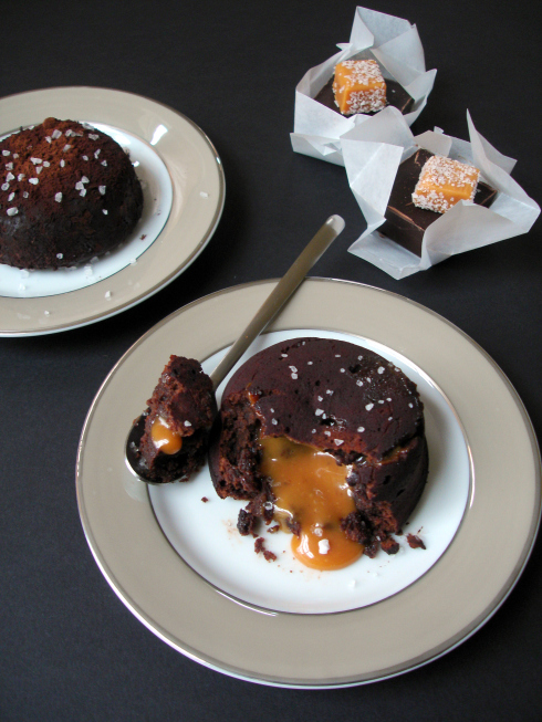 Salt caramel lava cake recipe