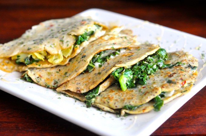 Savory vegan crepes