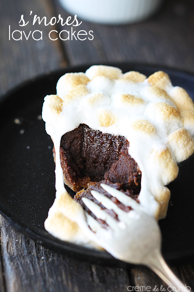 Smores lava cakes