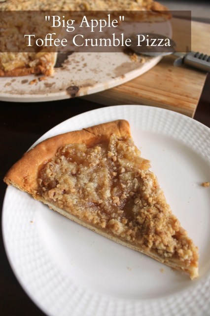 Toffee crunch apple pizza