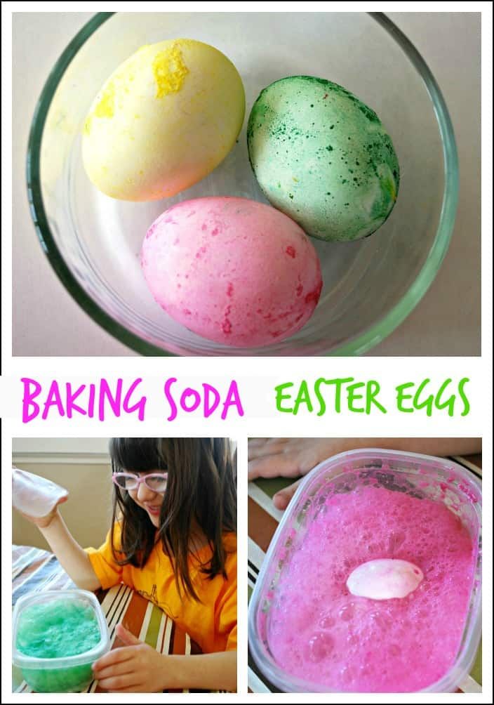 Baking soda and vinegar easter eggs