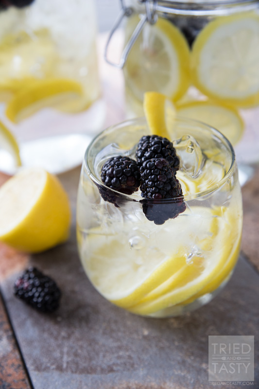Blackberry infused lemon water