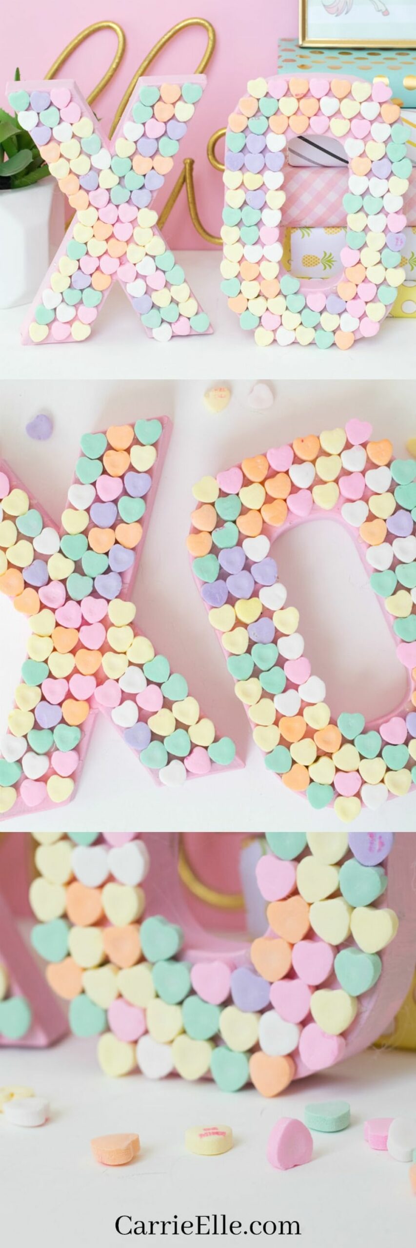 Candy heart xo valentine's day dinner table decoration ideas 