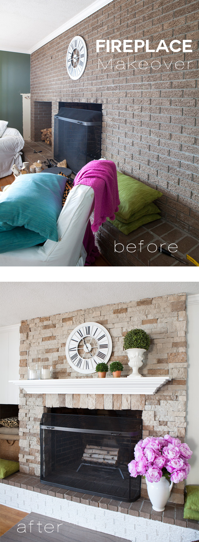 Fireplace mantel makeover