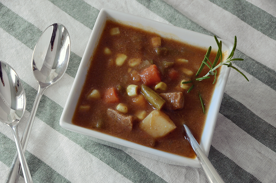 Freezer crockpot beef vegetable stew meal 4