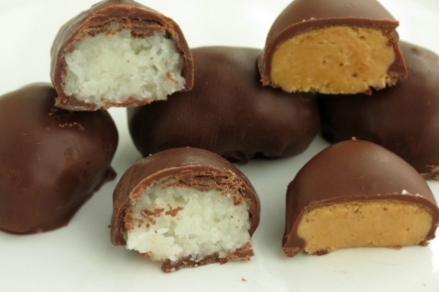 Homemade coconut and peanut butter eggs