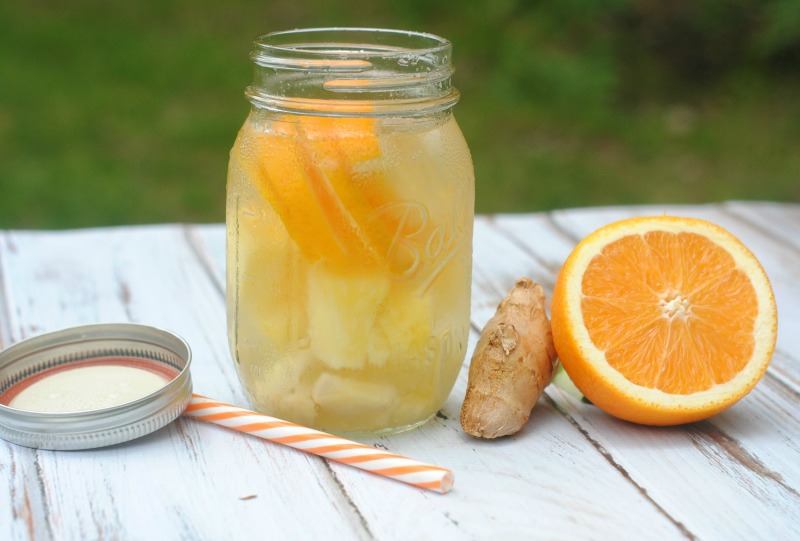 Pineapple orange ginger infused water