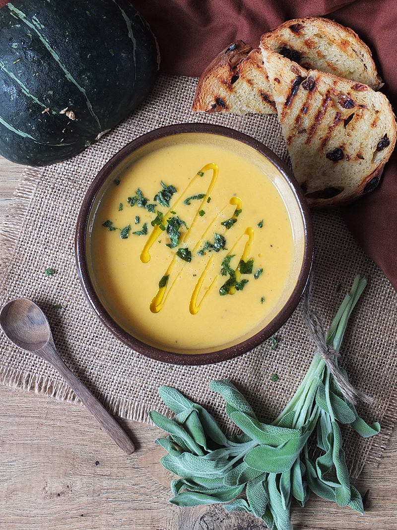Pumpkin soup with white truffle oil