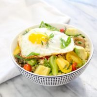 Savory quinoa breakfast bowl