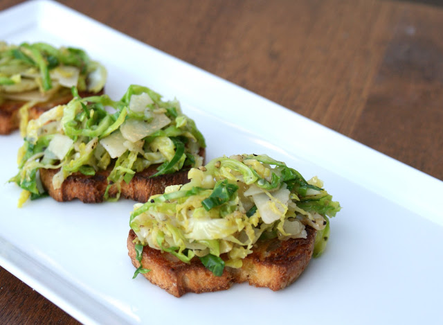 Shaved brussels sprouts with parmesan and tuffle oil