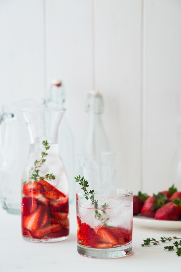 Strawberry infused water