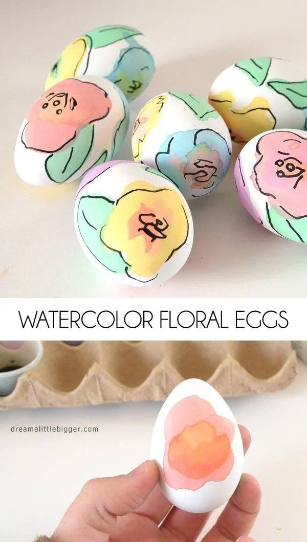 Watercolor floral eggs