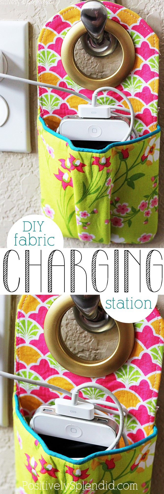 Diy fabric pouch charging station