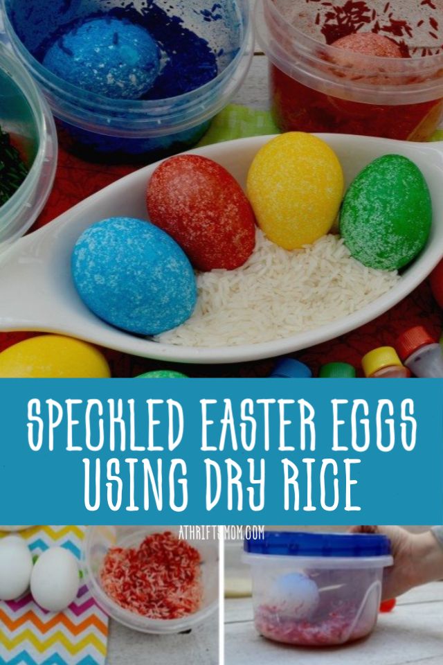 Rice speckled easter eggs