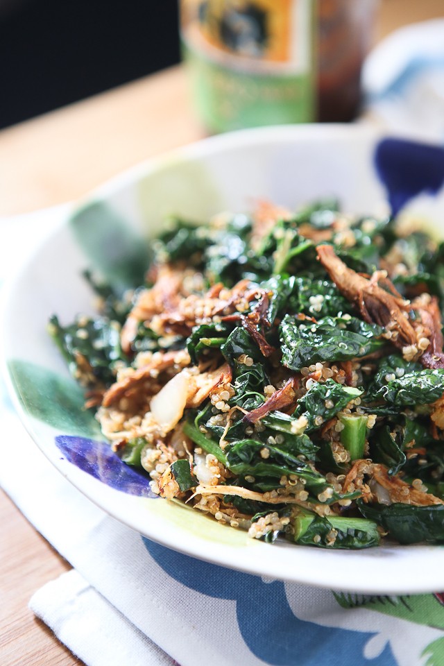 Bbq chicken kale quinoa bowl