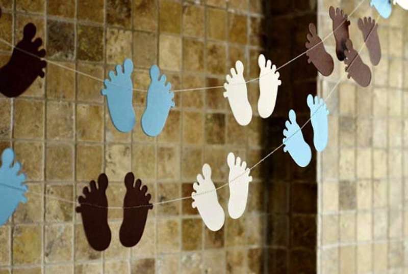 Baby footprint banner