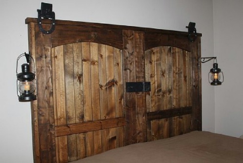 Barn door headboard
