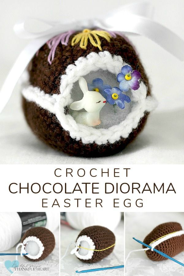 Chocolate diorama easter eggs crochet