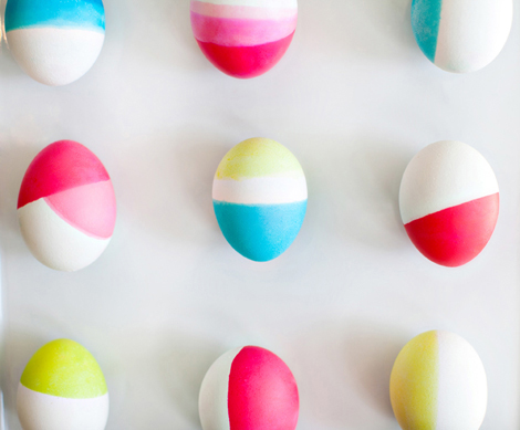 Colorblocked easter eggs diy