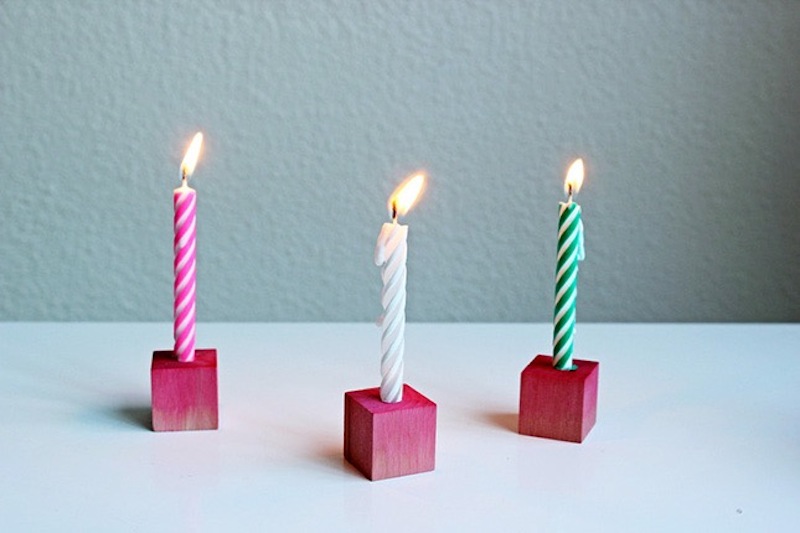 Coloured birthday candle blocks