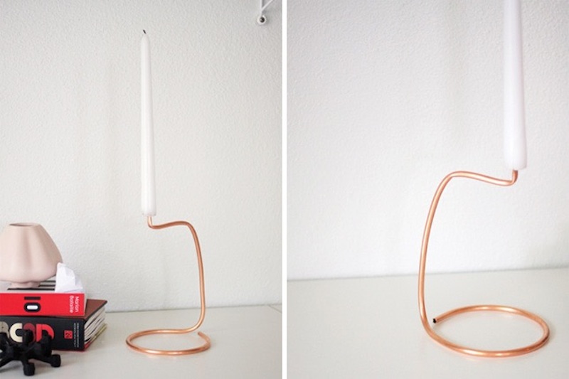 Copper wire candle holder