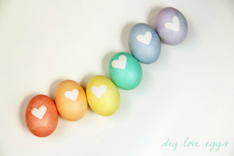 Diy love heart easter eggs