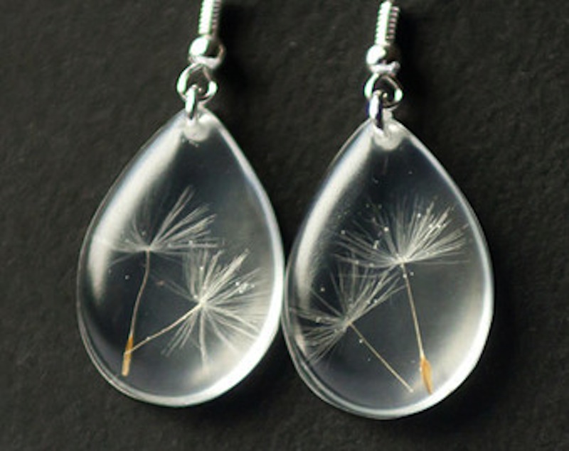 Dandelion drop earrings