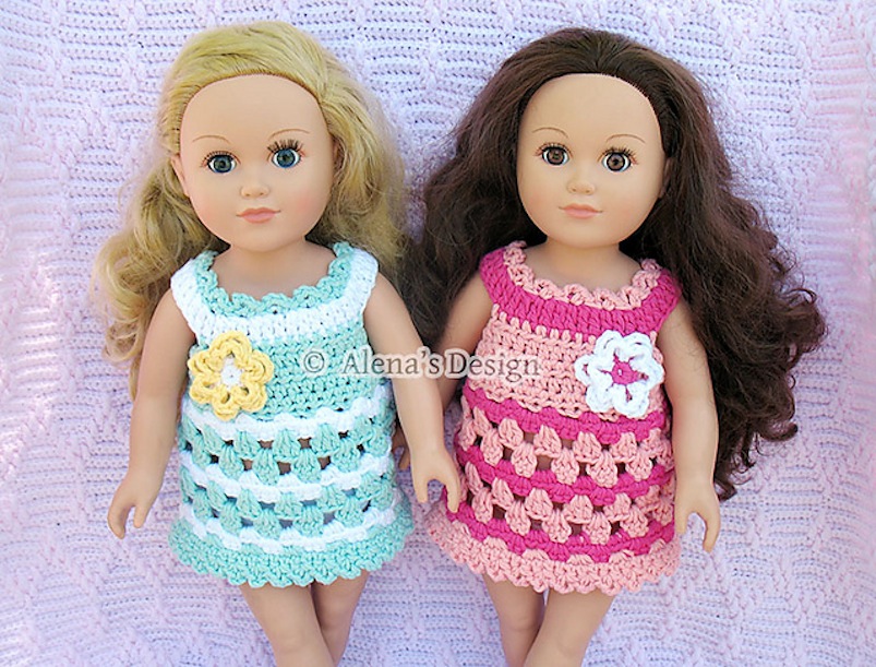 crochet dress for doll